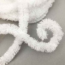 Wired Yarn Trim in White ~ Soft and Fluffy ~ 1 yd.